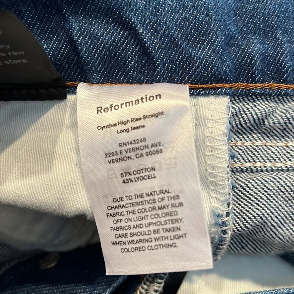 Reformation High Rise Blue Jeans - Picture 5 of 6